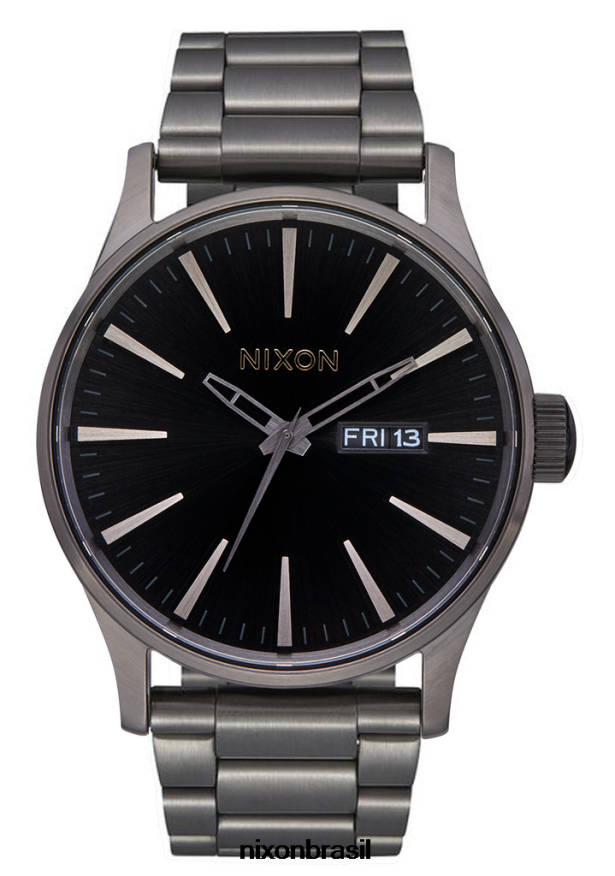 Nixonassistir T22BJZ1 sentinela em aço inoxidável tudo preto/preto
