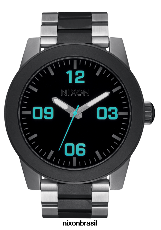 Nixonassistir T22BJZ74 sentinela crono preto fosco/dourado