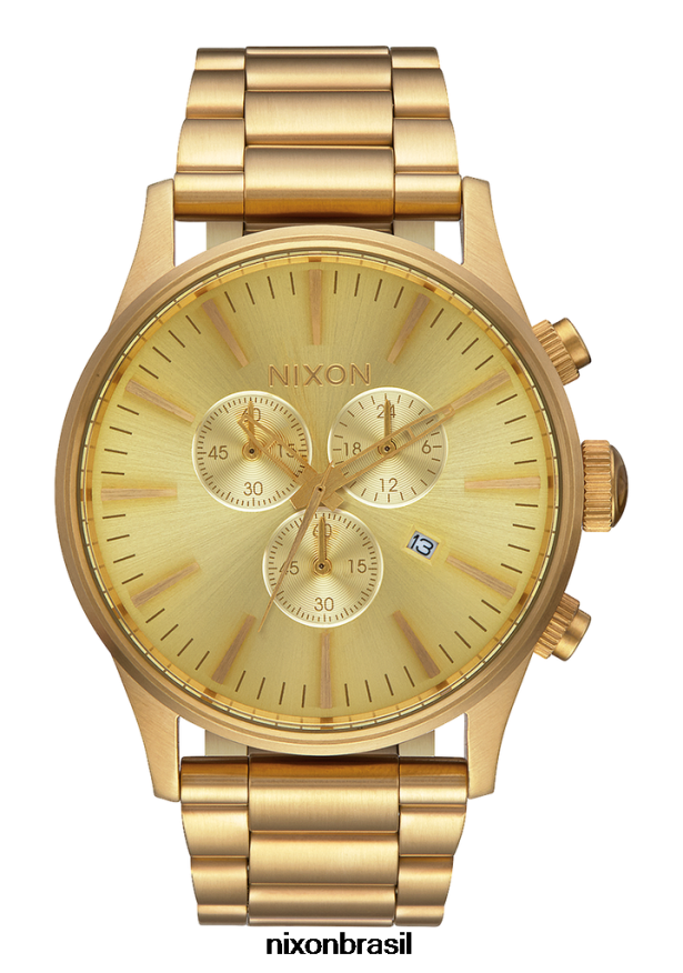 Nixonassistir T22BJZ76 sentinela crono raio de sol dourado/azul